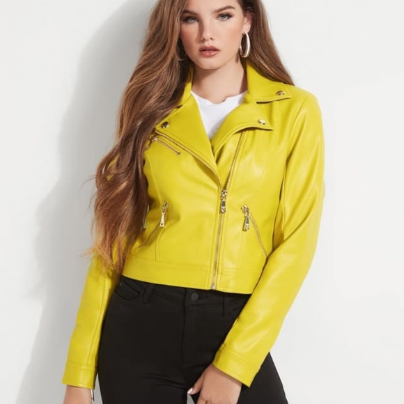 Guess Venom Cropped Moto Jacket Sz 